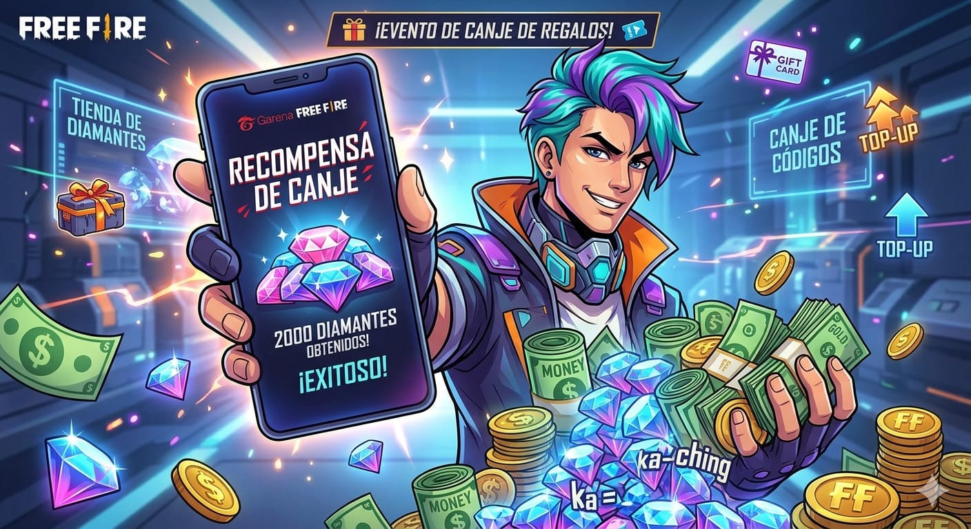 Pantalla del sitio oficial de canje de recompensas de Free Fire con códigos activos en Abril 2026